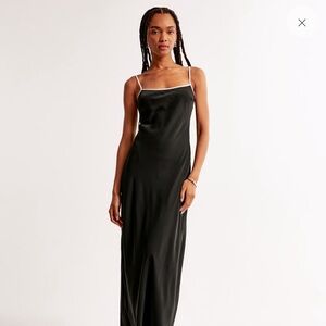 Abercrombie & Fitch Julie Maxi dress in black large petite new without tags